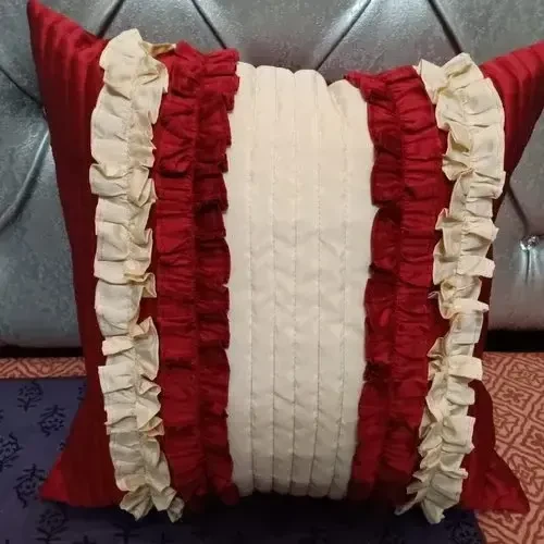 Designer frilled cushion cover